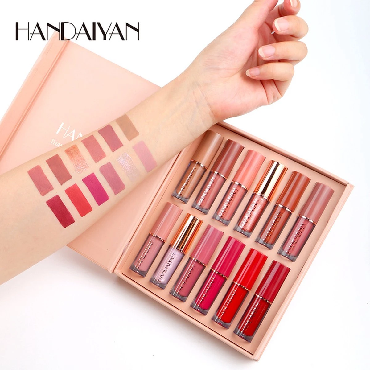HANDAIYAN | Set Van 12 | Liquid Lipsticks | Matte Lippenstift | Vloeibare Lippenstift | Waterproof | Make Up Set | Geschenkset | Giftset | Lipstick | Lippenstift | Lipgloss 4 HANDAIYAN | Set Van 12 | Liquid Lipsticks | Matte Lippenstift | Vloeibare Lippenstift | Waterproof | Make Up Set | Geschenkset | Giftset | Lipstick | Lippenstift | Lipgloss - Afbeelding 2