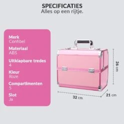 Confibel Cosmetica Koffer - Make Up Koffer Uitklapbaar - 5 Opbergbakken Make-up Koffer - Beautycase/Visagiekoffer /Cosmeticakoffer /Beautycase/ Nagelstylistekoffer - Roze 16 Confibel Cosmetica Koffer - Make Up Koffer Uitklapbaar - 5 Opbergbakken Make-up Koffer - Beautycase/Visagiekoffer /Cosmeticakoffer /Beautycase/ Nagelstylistekoffer - Roze -Cosmeticawinkel 1200x1200 810