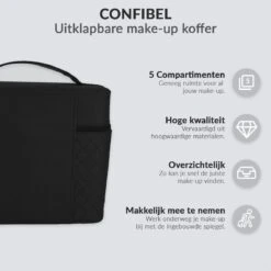 Confibel Make Up Koffer - Uitklapbaar - 5 Opbergbakken - Met Spiegel - Zwart 20 Confibel Make Up Koffer - Uitklapbaar - 5 Opbergbakken - Met Spiegel - Zwart -Cosmeticawinkel 1200x1200 838