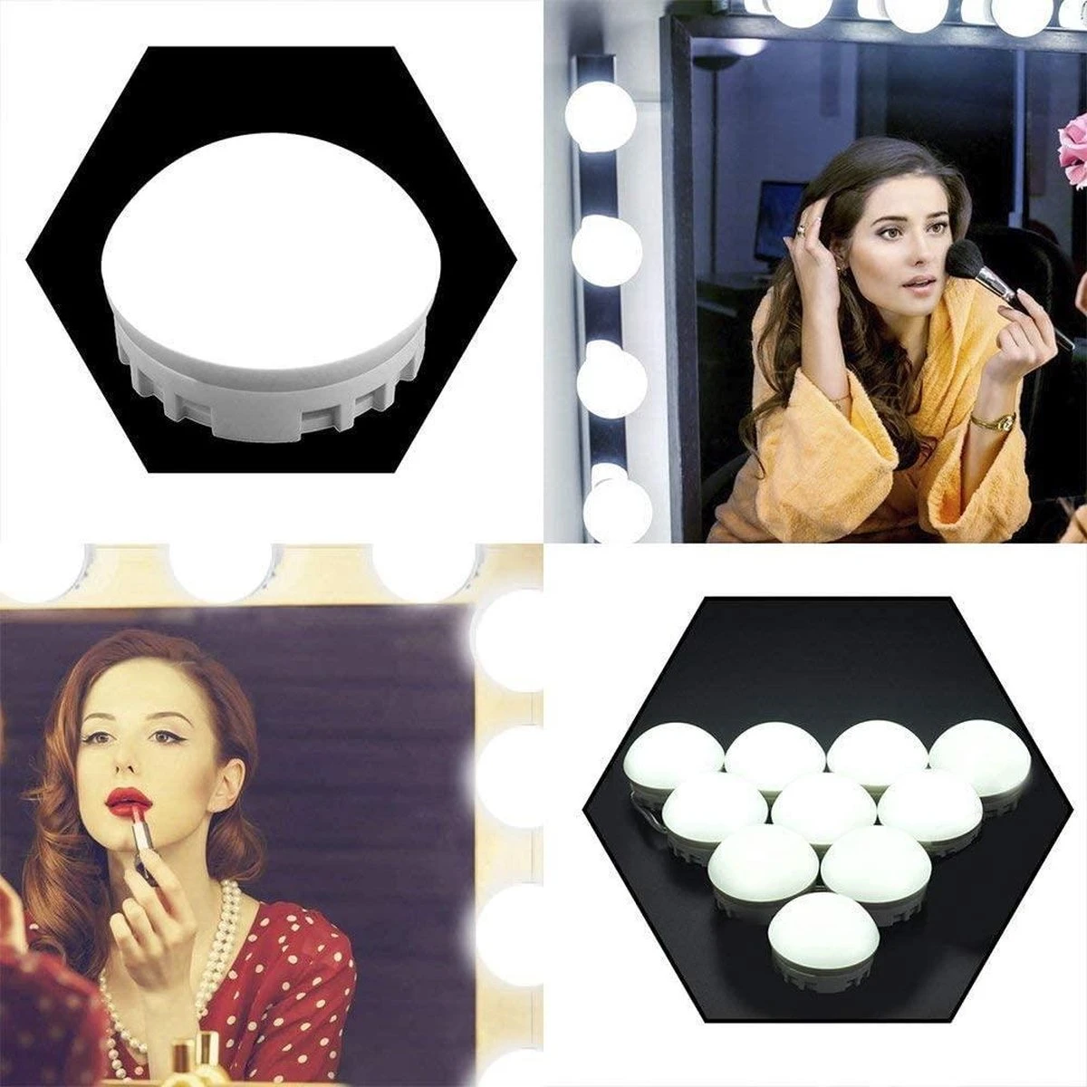 Merkloos LED Spiegel | 10 LEDS | Make-up Spiegel | Helderheid Aanpasbaar | USB Voeding | Geheugenfunctie 5 Merkloos LED Spiegel | 10 LEDS | Make-up Spiegel | Helderheid Aanpasbaar | USB Voeding | Geheugenfunctie - Afbeelding 3