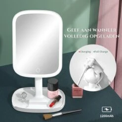 HighHome - Make Up Spiegel Met Led Verlichting - Inclusief 10x Spiegel - 3 Warmtes - 360 °C Draaibaar 18 HighHome - Make Up Spiegel Met Led Verlichting - Inclusief 10x Spiegel - 3 Warmtes - 360 °C Draaibaar -Cosmeticawinkel 1200x1200 867