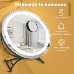 Great's® Make Up Spiegel Met LED Verlichting - ⌀ 40cm - Visagie Spiegel Rond - Extra Close Up Spiegeltje 10x - Zwart 11 Great's® Make Up Spiegel Met LED Verlichting - ⌀ 40cm - Visagie Spiegel Rond - Extra Close Up Spiegeltje 10x - Zwart -Cosmeticawinkel 1200x1200 877