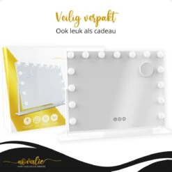 Novalie Hollywood Spiegel Met Verlichting - 65 Cm X 50 Cm - Make Up Spiegel Met Led Lampen – Visagie – Dimbaar / 3 Lichtstanden – Voor Hem / Haar Cadeau – 10x Vergroting – Met Tru-Daylight Verlichting – Wit 20 Novalie Hollywood Spiegel Met Verlichting - 65 Cm X 50 Cm - Make Up Spiegel Met Led Lampen – Visagie – Dimbaar / 3 Lichtstanden – Voor Hem / Haar Cadeau – 10x Vergroting – Met Tru-Daylight Verlichting – Wit -Cosmeticawinkel 1200x1200 879