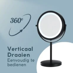 DAY Make-up Spiegel Met Verlichting - LED - 360° Draaibaar - Dubbelzijdig - 5x Vergroting - Scheerspiegel -Cosmeticawinkel 1200x1200 894