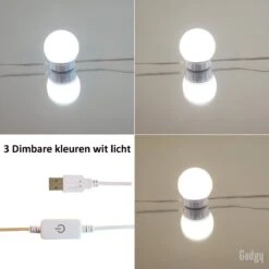 Gadgy Hollywood Spiegel Met Verlichting – Spiegel Met Licht - 10 LED Lampen - Dimbaar (SPIEGEL NIET INBEGREPEN) -Cosmeticawinkel 1200x1200 924