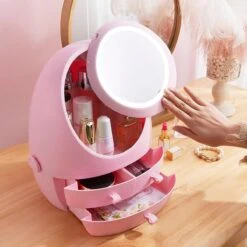 Make Up Organizer Met Make Up Spiegel En Led Verlichting | Usb Opladen Make-Up Tool Organizer Cosmetische Opbergdoos Draagbare Lade Led Spiegel Make-Up Tool Kits Opbergrek Maquillage | Make Up Spiegel Met Verlichting | Make Up Organizer Lades - Roze 15 Make Up Organizer Met Make Up Spiegel En Led Verlichting | Usb Opladen Make-Up Tool Organizer Cosmetische Opbergdoos Draagbare Lade Led Spiegel Make-Up Tool Kits Opbergrek Maquillage | Make Up Spiegel Met Verlichting | Make Up Organizer Lades - Roze -Cosmeticawinkel 1200x1200 961