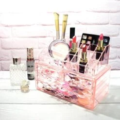 A&K 2in1 Make-up Organizer - 4 Lades Cosmetica Opbergdoos - Kaptafel - Roze -Cosmeticawinkel 1200x1200 968