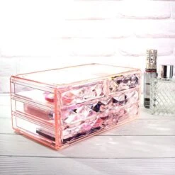A&K 2in1 Make-up Organizer - 4 Lades Cosmetica Opbergdoos - Kaptafel - Roze -Cosmeticawinkel 1200x1200 970