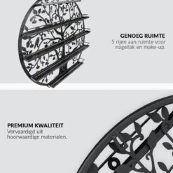 Confibel Nagellak Houder - Nagellak Flesjes Organizer - Essentiële Oliën Organizer - Rek Voor Flesjes - Wanddecoratie - Zwart -Cosmeticawinkel 1200x1200 986