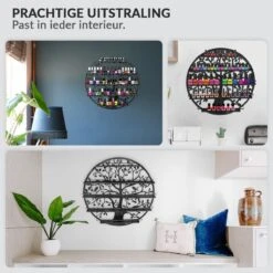 Confibel Nagellak Houder - Nagellak Flesjes Organizer - Essentiële Oliën Organizer - Rek Voor Flesjes - Wanddecoratie - Zwart -Cosmeticawinkel 1200x1200 989