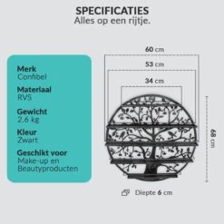 Confibel Nagellak Houder - Nagellak Flesjes Organizer - Essentiële Oliën Organizer - Rek Voor Flesjes - Wanddecoratie - Zwart -Cosmeticawinkel 1200x1200 990