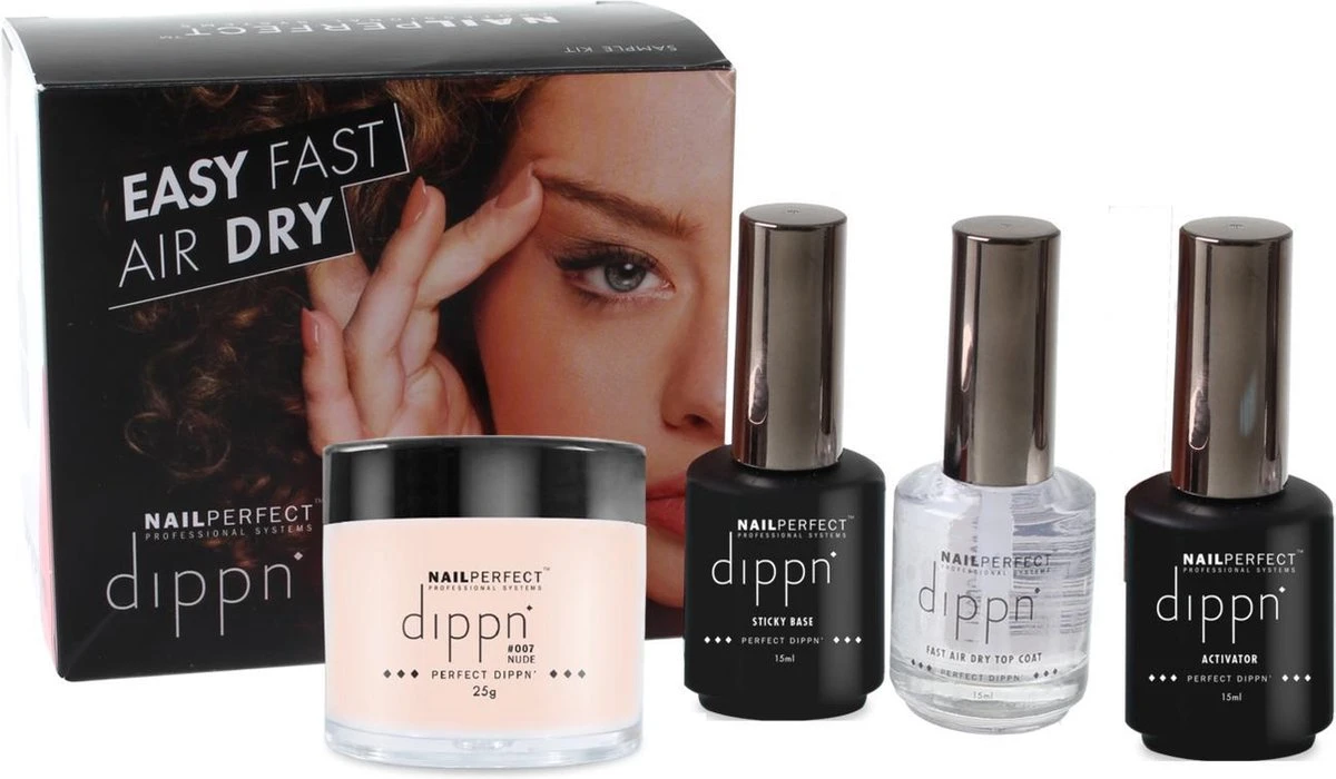 Dip Poeder Starter Kit - NailPerfect - Dippn Kit (Dippn' Sticky Base 15ml, Dippn' Activator 15ml, Dippn' Fast Dry Top Coat 15ml, Dippn' 004 Cover = Zacht Roze 25 Gram) 3 Dip Poeder Starter Kit - NailPerfect - Dippn Kit (Dippn' Sticky Base 15ml, Dippn' Activator 15ml, Dippn' Fast Dry Top Coat 15ml, Dippn' 004 Cover = Zacht Roze 25 Gram)