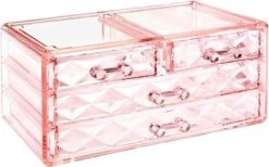 A&K 2in1 Make-up Organizer - 4 Lades Cosmetica Opbergdoos - Kaptafel - Roze -Cosmeticawinkel 1200x747