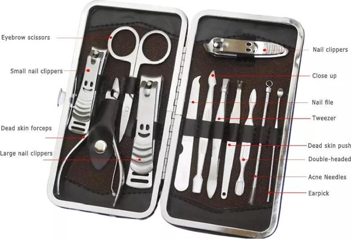 12-delige Luxe Manicureset Ncl Etui Nagelset - Nagelverzorging Set - Reisset - Manicure Set & Pedicur -Nagelverzorging Set 8 12-delige Luxe Manicureset Ncl Etui Nagelset - Nagelverzorging Set - Reisset - Manicure Set & Pedicur -Nagelverzorging Set - Afbeelding 6
