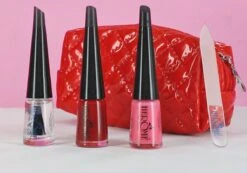 Herome Valentijn Set - 2 Nagellak Kleuren, Protecting Top Coat, Glass Nail File Mini