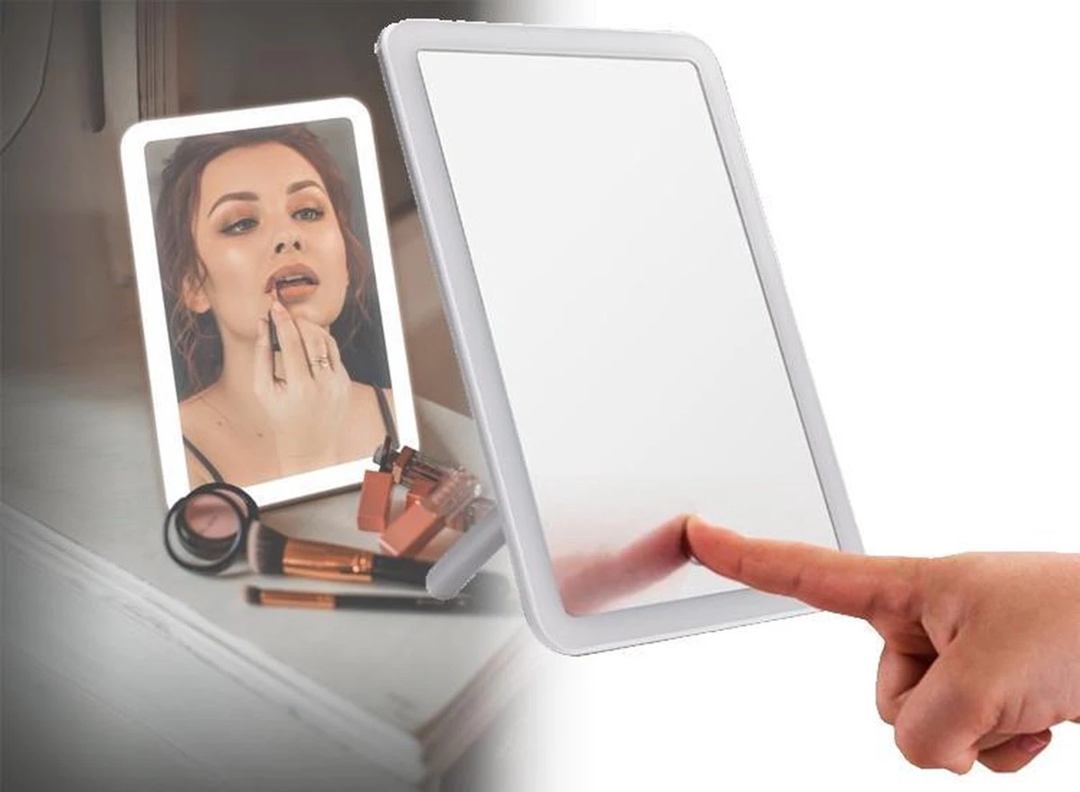 Dreamled LM-30 Draagbare LED-Spiegel - Oplaadbare Batterij - Wit 4 Dreamled LM-30 Draagbare LED-Spiegel - Oplaadbare Batterij - Wit - Afbeelding 2