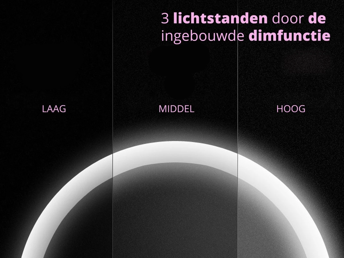 Make Up Spiegel Met LED Verlichting - Cosmetica - Dimbaar - Dimfunctie - Oplaadbaar - USB - Cadeau - Vakantie - Wit 7 Make Up Spiegel Met LED Verlichting - Cosmetica - Dimbaar - Dimfunctie - Oplaadbaar - USB - Cadeau - Vakantie - Wit - Afbeelding 5