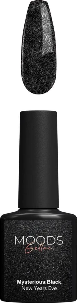 Moods Gellac - Mysterious Black - Gellak - Glitter Zwart - 15ML