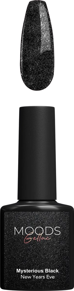 Moods Gellac - Mysterious Black - Gellak - Glitter Zwart - 15ML 3 Moods Gellac - Mysterious Black - Gellak - Glitter Zwart - 15ML