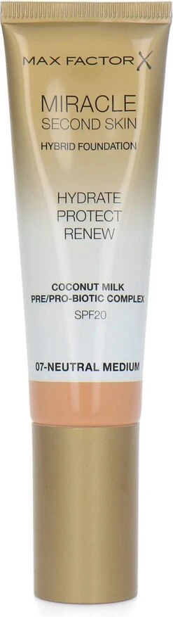 Max Factor Miracle Second Skin Foundation - 07 Neutral Medium