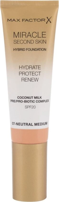 Max Factor Miracle Second Skin Foundation - 07 Neutral Medium -Cosmeticawinkel 352x1200 3