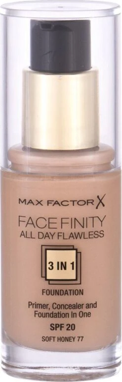 Max Factor Facefinity All Day Flawless 3-in-1 Liquid Foundation - 077 Soft Honey 21 Max Factor Facefinity All Day Flawless 3-in-1 Liquid Foundation - 077 Soft Honey -Cosmeticawinkel 385x1200