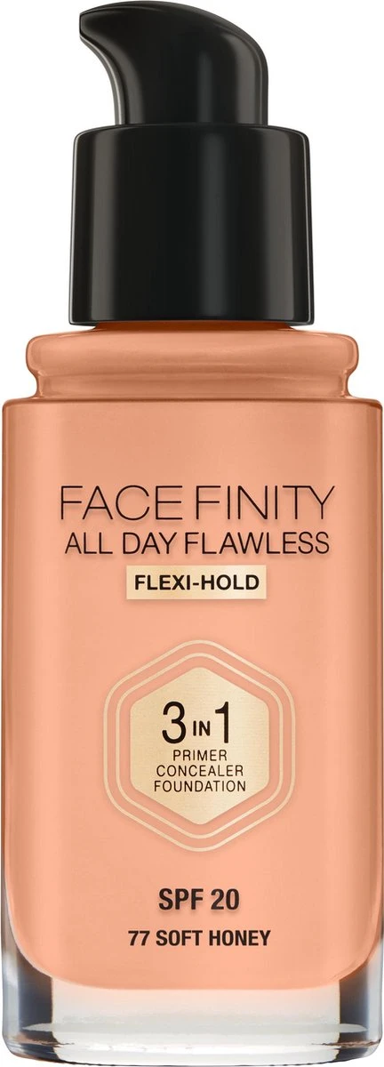 Max Factor Facefinity All Day Flawless 3-in-1 Liquid Foundation - 077 Soft Honey 4 Max Factor Facefinity All Day Flawless 3-in-1 Liquid Foundation - 077 Soft Honey - Afbeelding 2