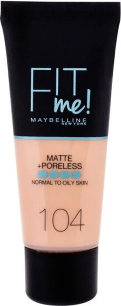 Maybelline Fit Me Matte & Poreless Foundation - 104 Soft Ivory -Cosmeticawinkel 476x1200 1
