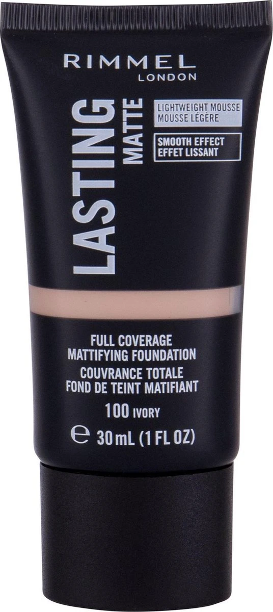 Rimmel London Lasting Matte Foundation - 100 Ivory 9 Rimmel London Lasting Matte Foundation - 100 Ivory - Afbeelding 7