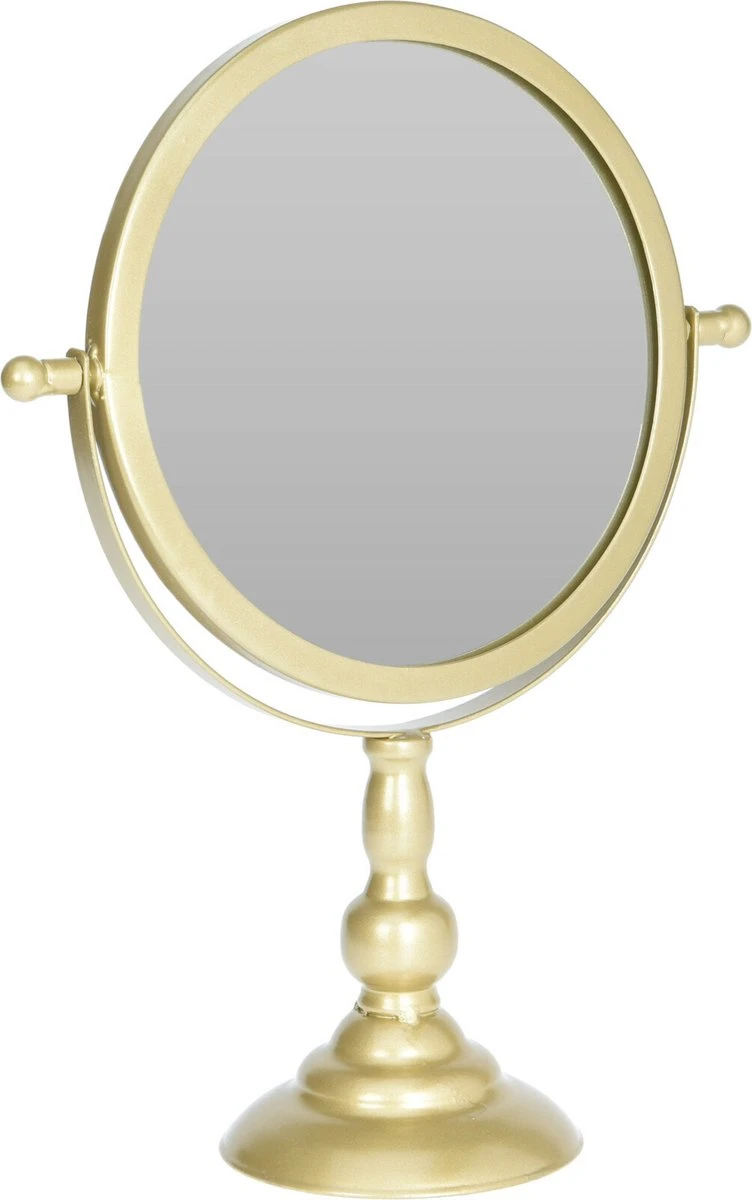 Merkloos Make-up Spiegel/ Scheerspiegel Op Voet - Goudkleurig - 25 X 10 X 33 Cm 3 Merkloos Make-up Spiegel/ Scheerspiegel Op Voet - Goudkleurig - 25 X 10 X 33 Cm