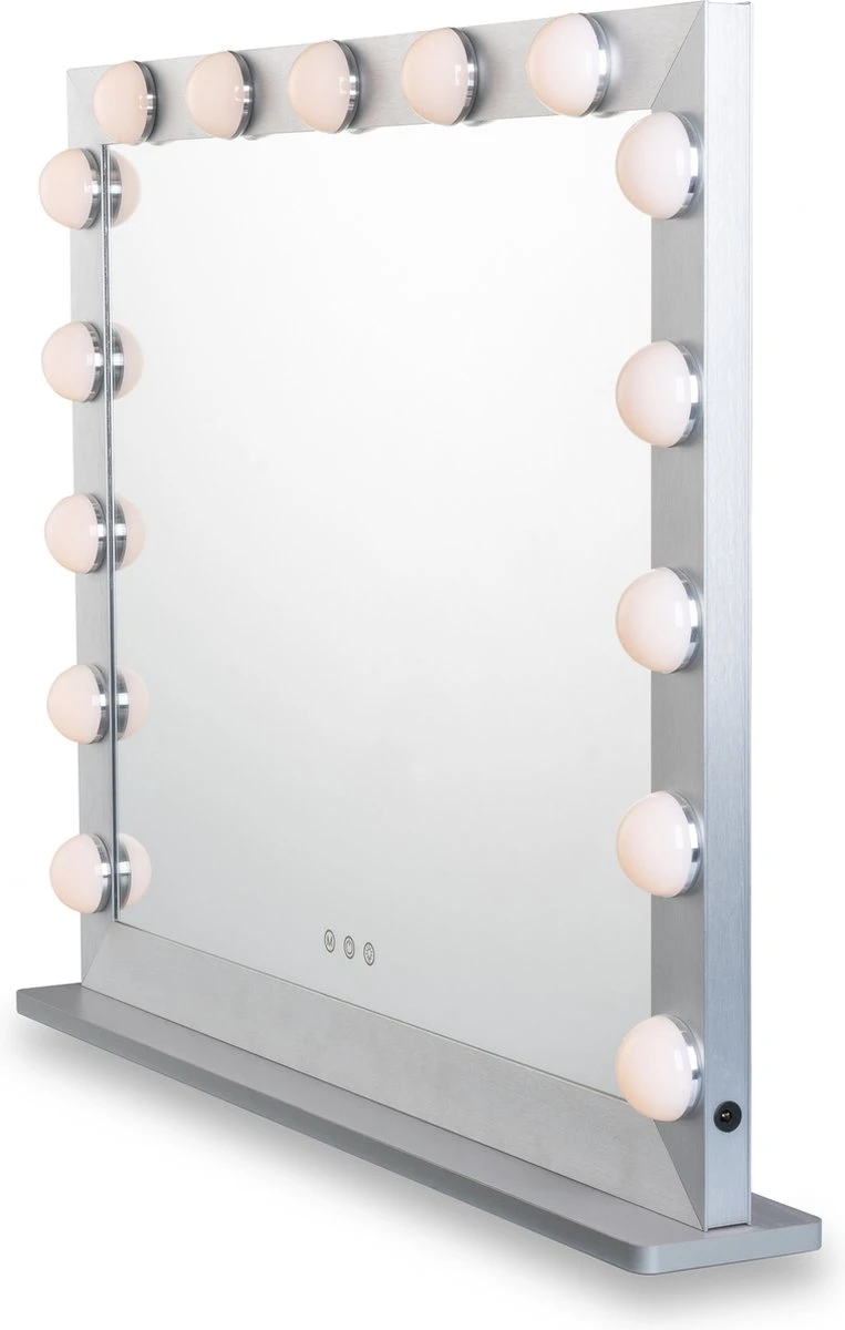Hollywood Spiegel Met Led Verlichting | Zilver | VIVO Make Up Spiegel | 70*54cm | Spiegel Voor Kaptafel 3 Hollywood Spiegel Met Led Verlichting | Zilver | VIVO Make Up Spiegel | 70*54cm | Spiegel Voor Kaptafel