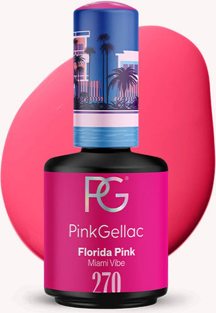 Pink Gellac - Florida Pink - Gellak - Vegan - Roze - Glanzend - 15ml 13 Pink Gellac - Florida Pink - Gellak - Vegan - Roze - Glanzend - 15ml - Afbeelding 11