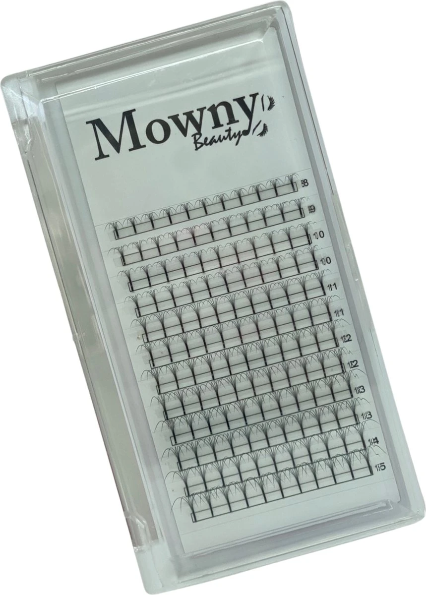 Mowny Beauty - Wimperextensions - 5D Premade Fans - Mix Tray 0,07mm D-krul - Natuurlijke Wimperextensions - Russisch Volume 3 Mowny Beauty - Wimperextensions - 5D Premade Fans - Mix Tray 0,07mm D-krul - Natuurlijke Wimperextensions - Russisch Volume