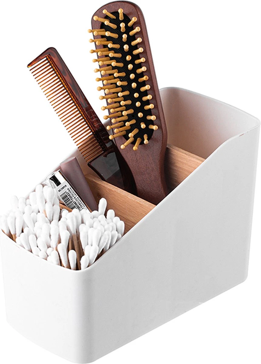 Altom Design Badkamer Orginazer 4-vaks - Gemaakt Van Ecologisch Bamboe - 9 X 18 X 13 Cm - Wit Bruin - Natura Line - Bamboo - Make-up Opbergbox 4 Altom Design Badkamer Orginazer 4-vaks - Gemaakt Van Ecologisch Bamboe - 9 X 18 X 13 Cm - Wit Bruin - Natura Line - Bamboo - Make-up Opbergbox - Afbeelding 2