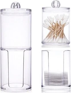 Without Lemon - Wattenstaafjes En Wattenschijfjes Houder - Dubbel Transparant Opberghouder - Opbergdoosje - Makeup Organizer - Open En Dichte Houder - Met Deksel - Stapelbaar -Cosmeticawinkel 920x1200 5