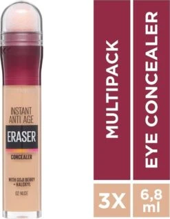 Maybelline Eraser Eye Concealer - Nude - 3 Stuks Voordeelverpakking -Cosmeticawinkel 930x1200 1