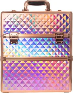 Koffer Groot Holo/Golden Rose XXL Met Opbergvakken 16 Koffer Groot Holo/Golden Rose XXL Met Opbergvakken -Cosmeticawinkel 942x1200