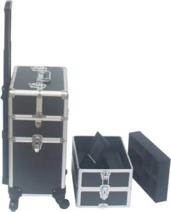 VDD Aluminium Visagie Kappers Koffer Trolley - Make-up Schmink Nagel Koffer Trolley - Zwart 9 VDD Aluminium Visagie Kappers Koffer Trolley - Make-up Schmink Nagel Koffer Trolley - Zwart -Cosmeticawinkel 965x1200 1