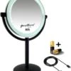 Metalen Verlichte Make-up LED Spiegel Mat Zwart 10x Vergroting 19cm Doorsnee, Inculsief 4x AA Batterijen En USB Stroomkabel 2 Metalen Verlichte Make-up LED Spiegel Mat Zwart 10x Vergroting 19cm Doorsnee, Inculsief 4x AA Batterijen En USB Stroomkabel -Cosmeticawinkel 985x1200 6
