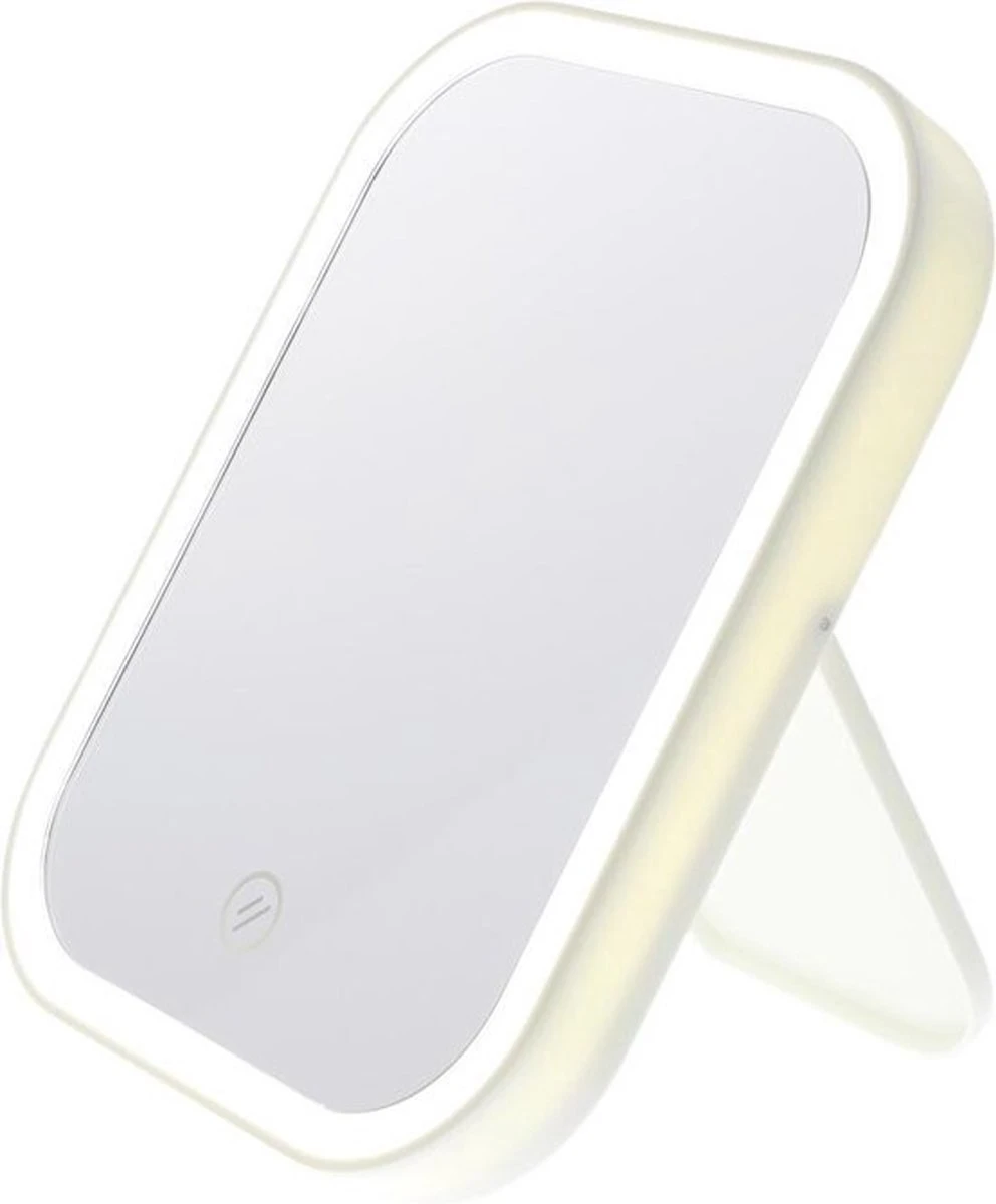 Spiegel Met Oplaadbare LED Verlichting - Warm Wit Licht - Oplaadbaar - Make-up - USB - 3 Modes 4 Spiegel Met Oplaadbare LED Verlichting - Warm Wit Licht - Oplaadbaar - Make-up - USB - 3 Modes - Afbeelding 2